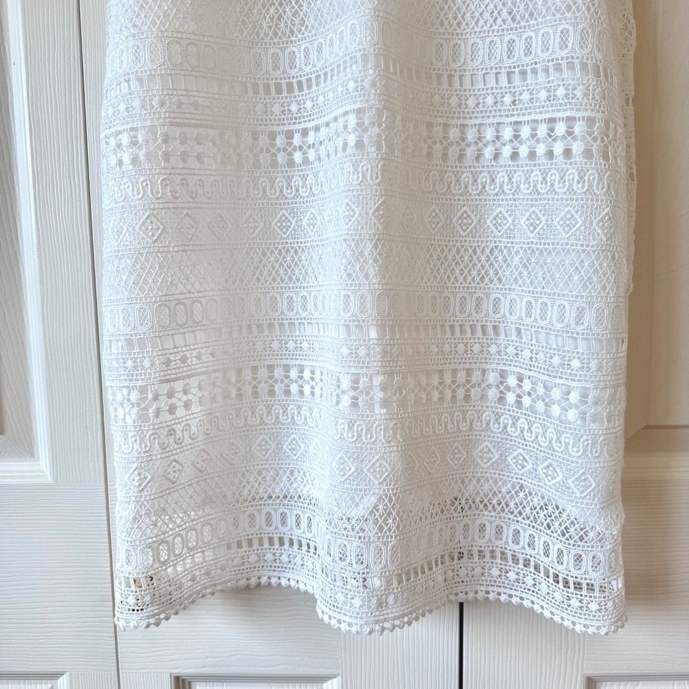 MANGO Elegant White Lace Dress - Picture 3 of 15